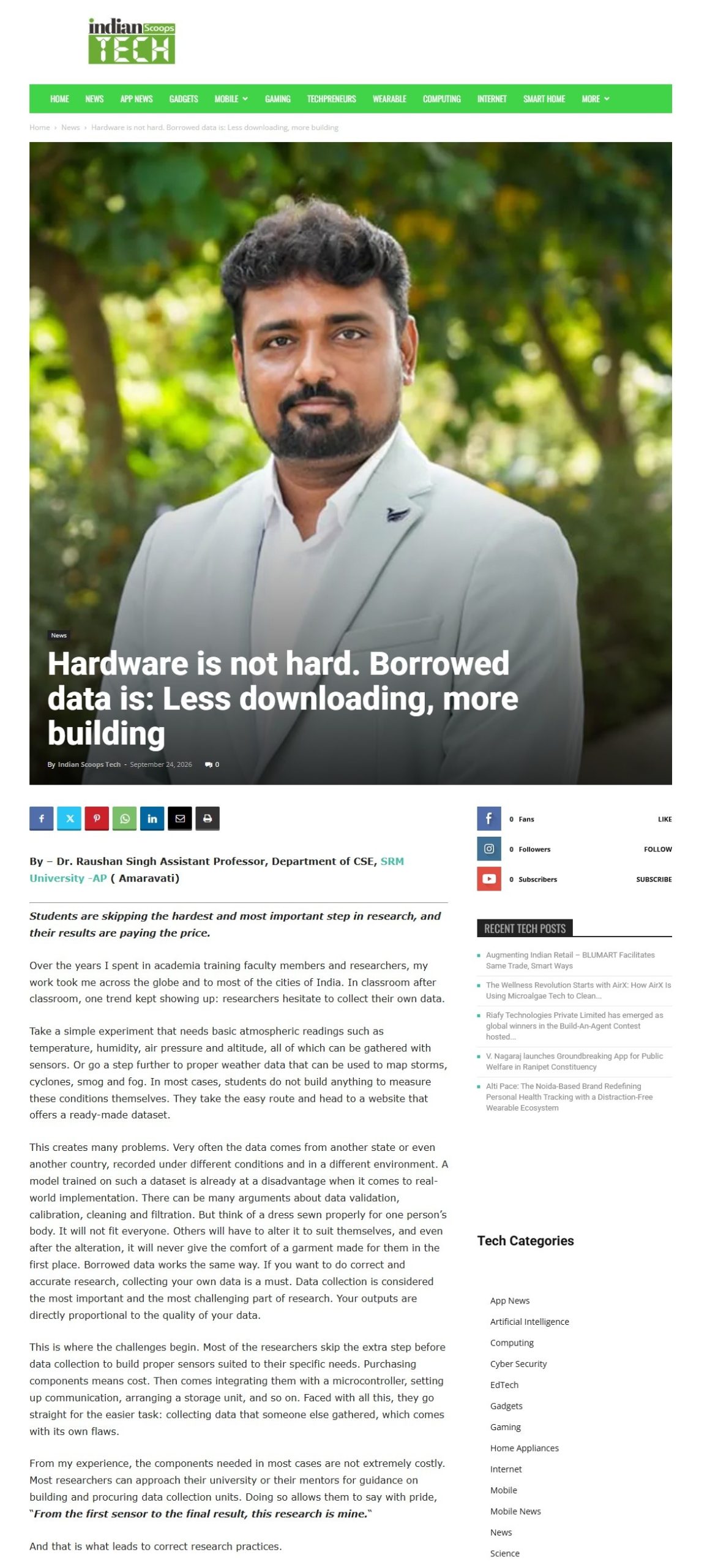 Hardware is not hard. Borrowed data is Less downloading, more building