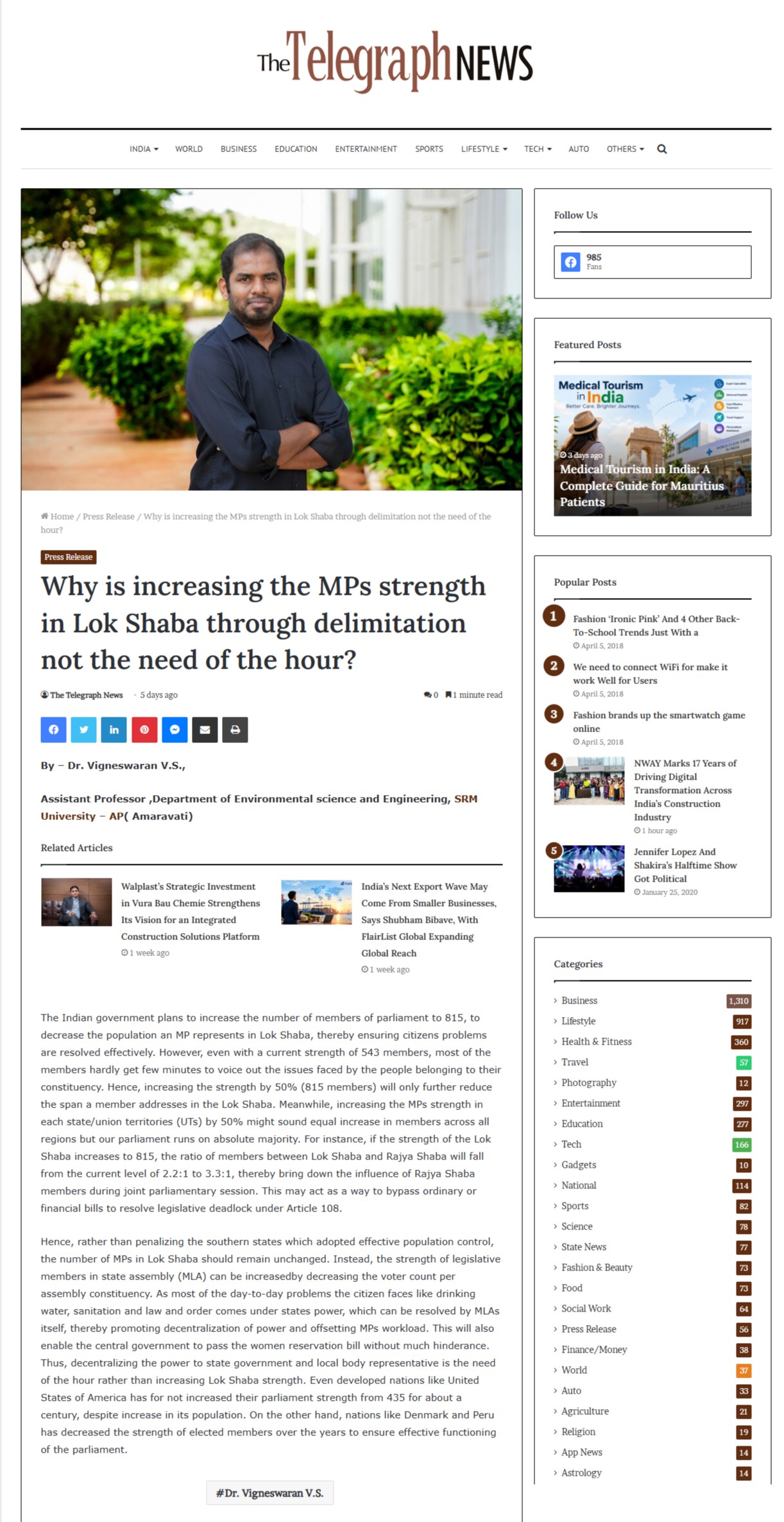 Why is increasing the MPs strength in Lok Shaba through delimitation not the need of the hour